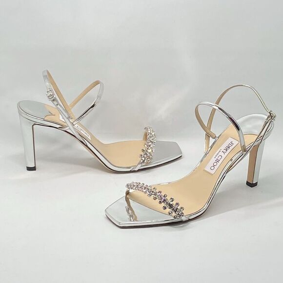 Jimmy Choo Meira Embellished Patent Leather Sandals size 40 - Picture 12 of 15